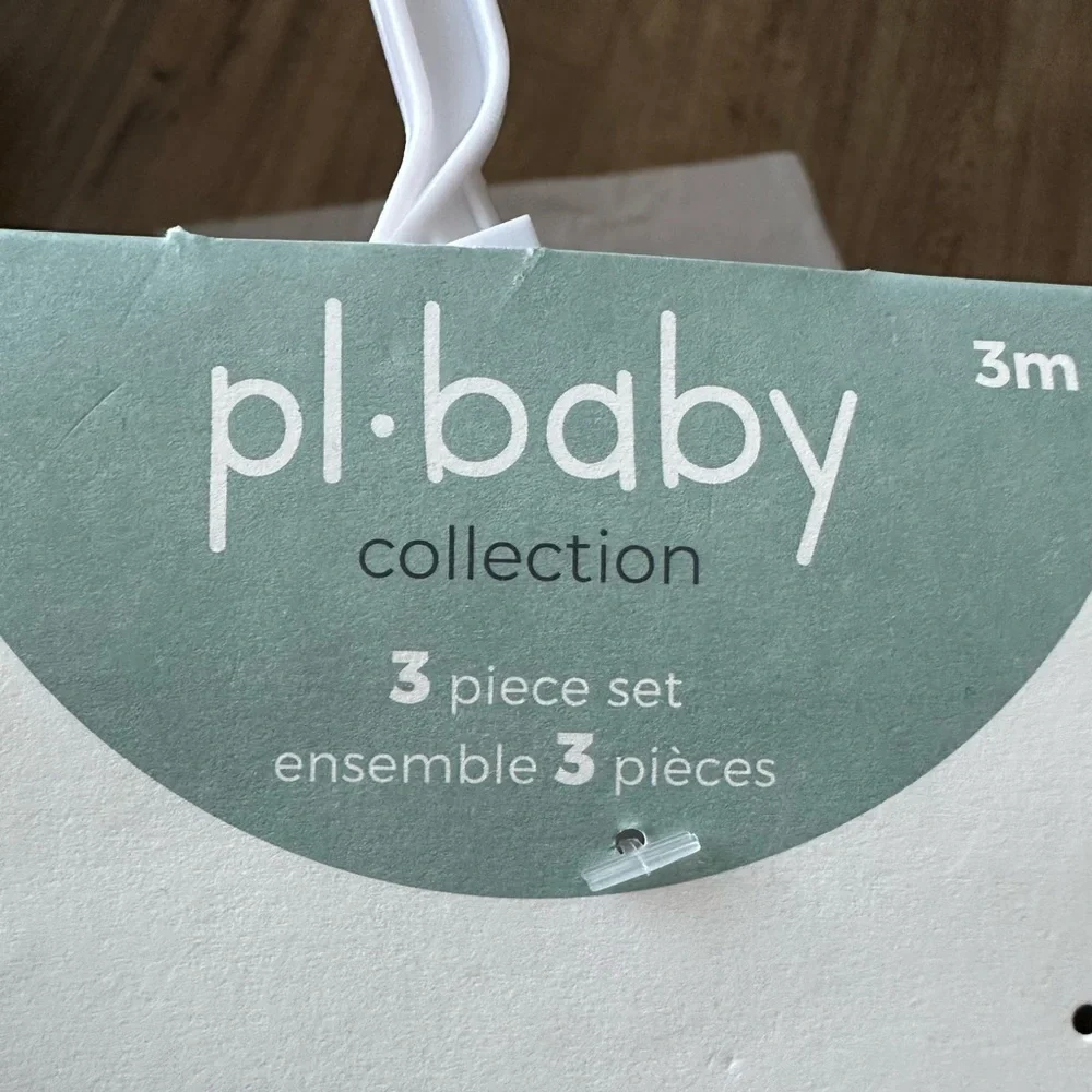 🦈💚 NWT PL Baby 3-Piece Romper Set Size 3M